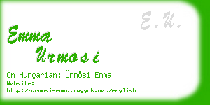 emma urmosi business card