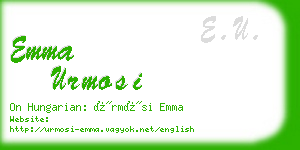 emma urmosi business card